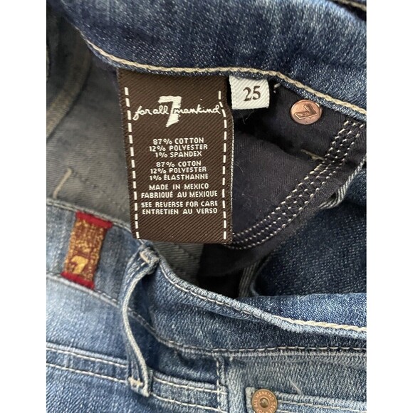 7 For All Mankind Medium Dark Wash Straight Leg Slim Jeans Size 25 Red Label - Picture 6 of 9